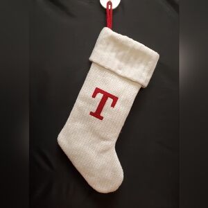 White Knitted Initial Stocking Wondershop at Target